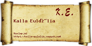 Kalla Eulália névjegykártya